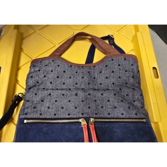 Fossil Blue and Brown Shoulder Bag - Picture 7 of 15